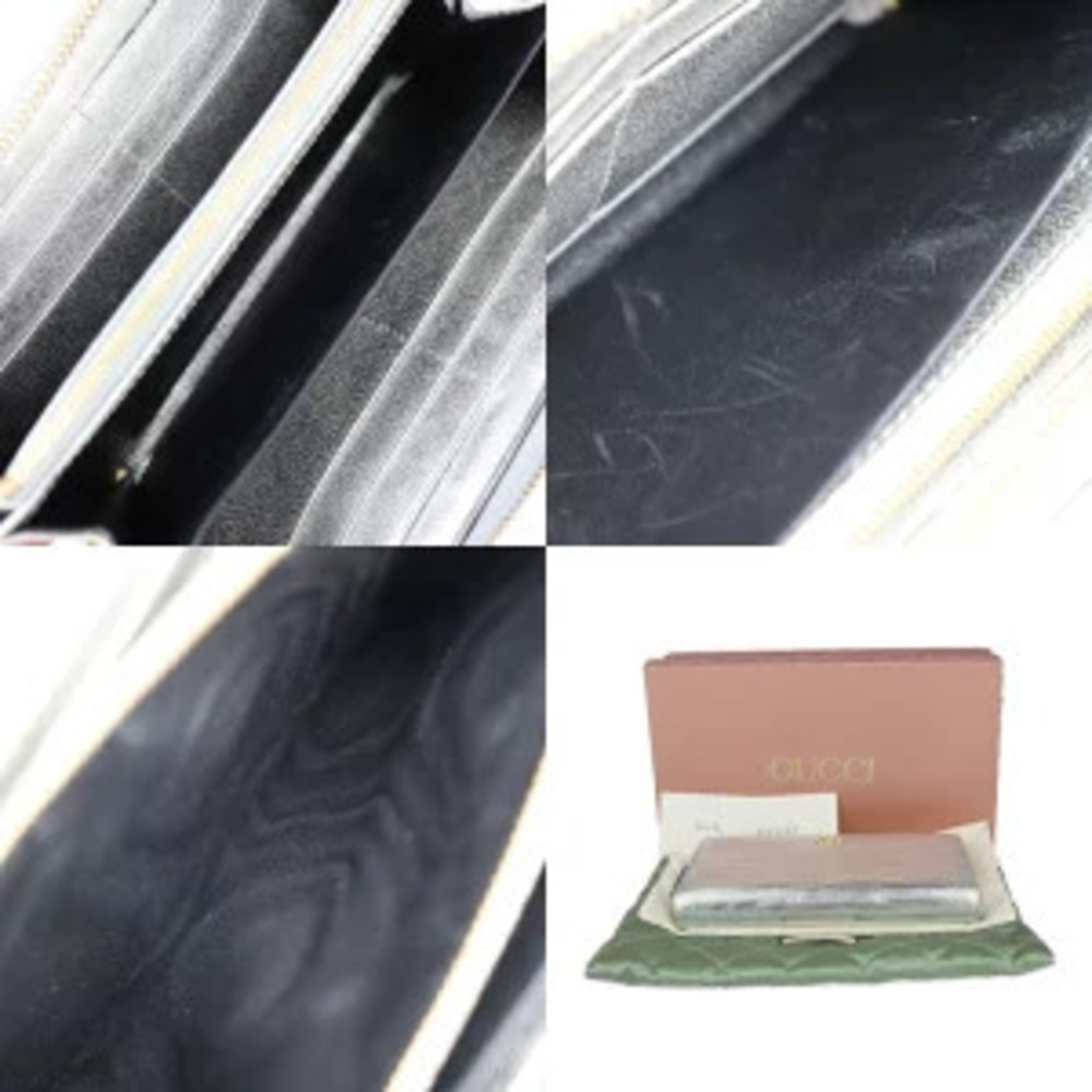 GUCCI GG Marmont long wallet Lizard leather Silver Round zipper - Picture 9 of 9
